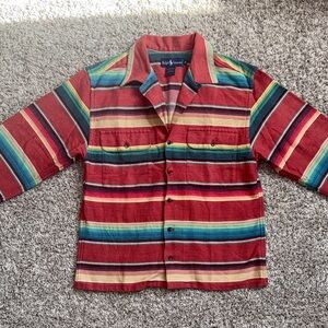 Ralph Lauren Men’s Vintage Southwestern Style Medium Striped Button Down Shirt